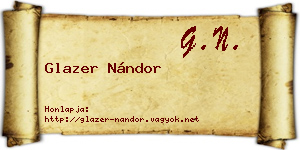 Glazer Nándor névjegykártya