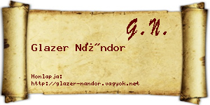 Glazer Nándor névjegykártya