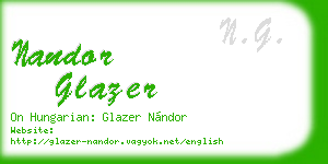nandor glazer business card