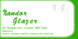 nandor glazer business card